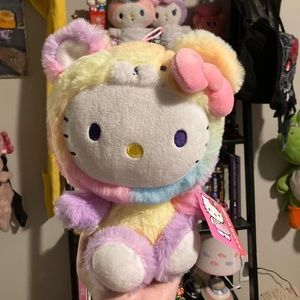 hello kitty rainbow teddy bear plushie